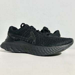 Nike React Infinity Run Flyknit 3 “Triple Black” Men’s Size 10.5 Running Shoes